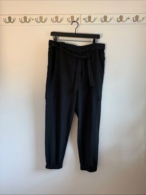 NWT Banana Republic Black Paperbag Waist Cargo Joggers